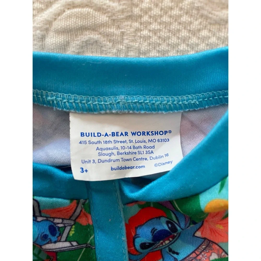 BAB Build A Bear 2 Lot Stitch Pajama Outfit Stripped Polo Gem